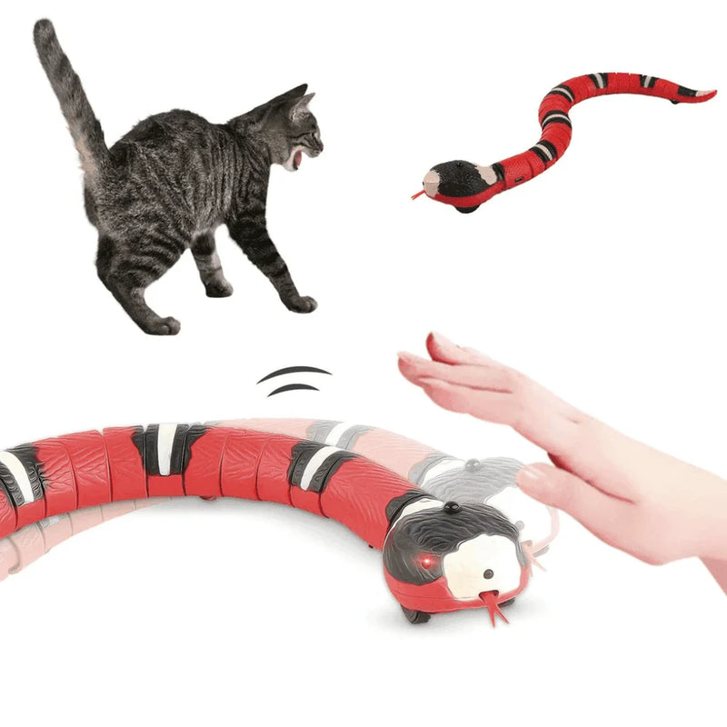 Cobra Elétrica Interativa para Gatos – Brinquedo Inteligente com Sensor e Movimento Realista