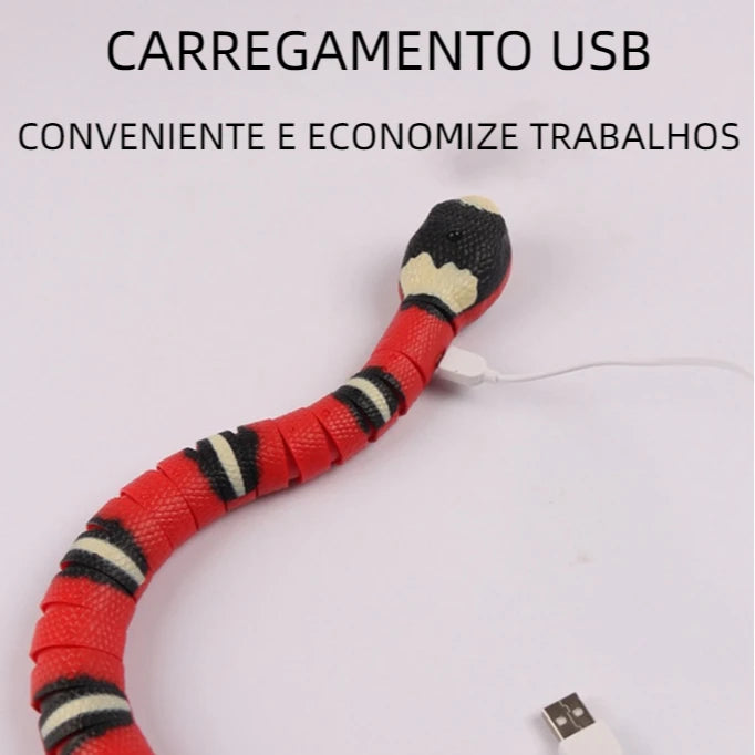 Cobra Elétrica Interativa para Gatos – Brinquedo Inteligente com Sensor e Movimento Realista