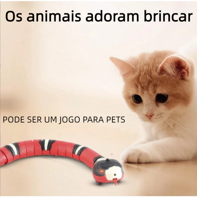 Cobra Elétrica Interativa para Gatos – Brinquedo Inteligente com Sensor e Movimento Realista