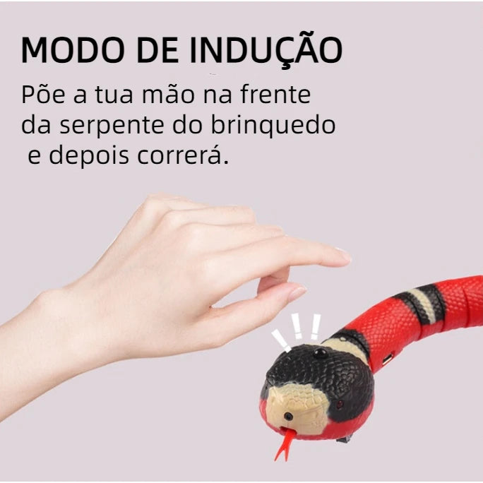 Cobra Elétrica Interativa para Gatos – Brinquedo Inteligente com Sensor e Movimento Realista