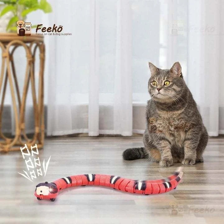 Cobra Elétrica Interativa para Gatos – Brinquedo Inteligente com Sensor e Movimento Realista