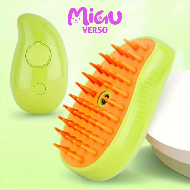 Escova de Banho Elétrica 3 em 1 com Spray de Vapor para Gatos