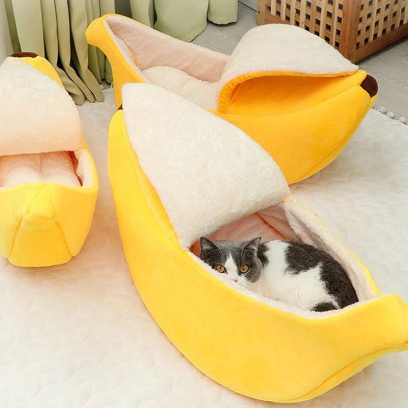 Cama de Banana para Gatos – Divertida, Aconchegante e Portátil 🍌🐱