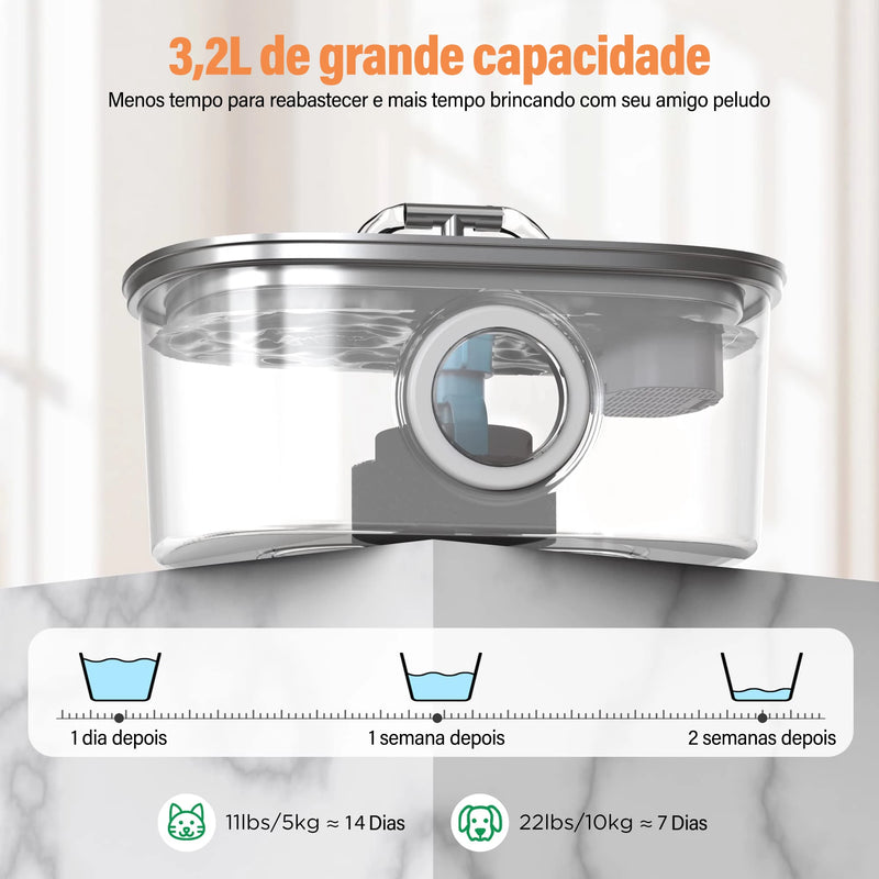 Fonte de Água Automática de Aço Inoxidável para Gatos