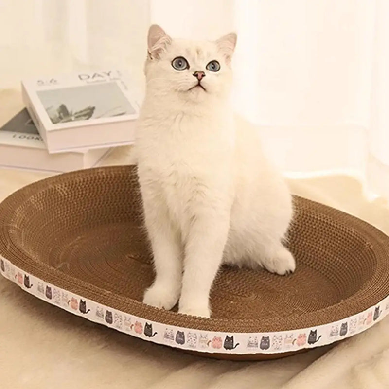 Arranhador Redondo de Papelão para Gatos – Ninho Bowl para Afiação de Garras e Descanso
