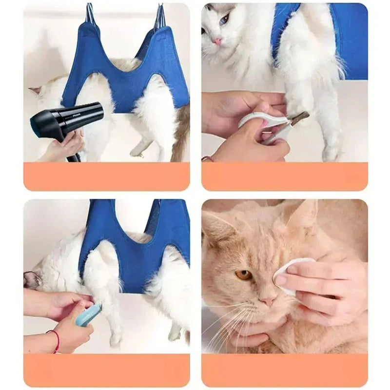 Rede Auxiliar para Higiene Gatos – Suporte Suspenso para 2 Ganchos