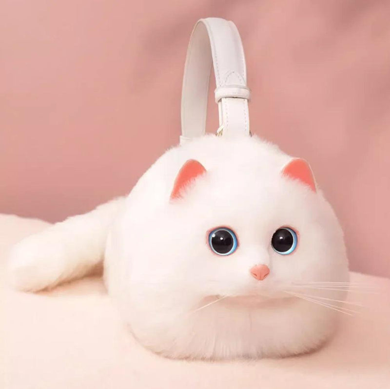 Bolsa de Ombro Feminina – Design Versátil com Pelúcia e Estampa de Gato 🐱