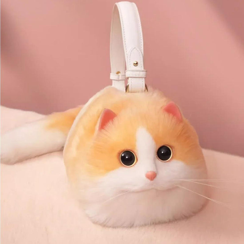 Bolsa de Ombro Feminina – Design Versátil com Pelúcia e Estampa de Gato 🐱