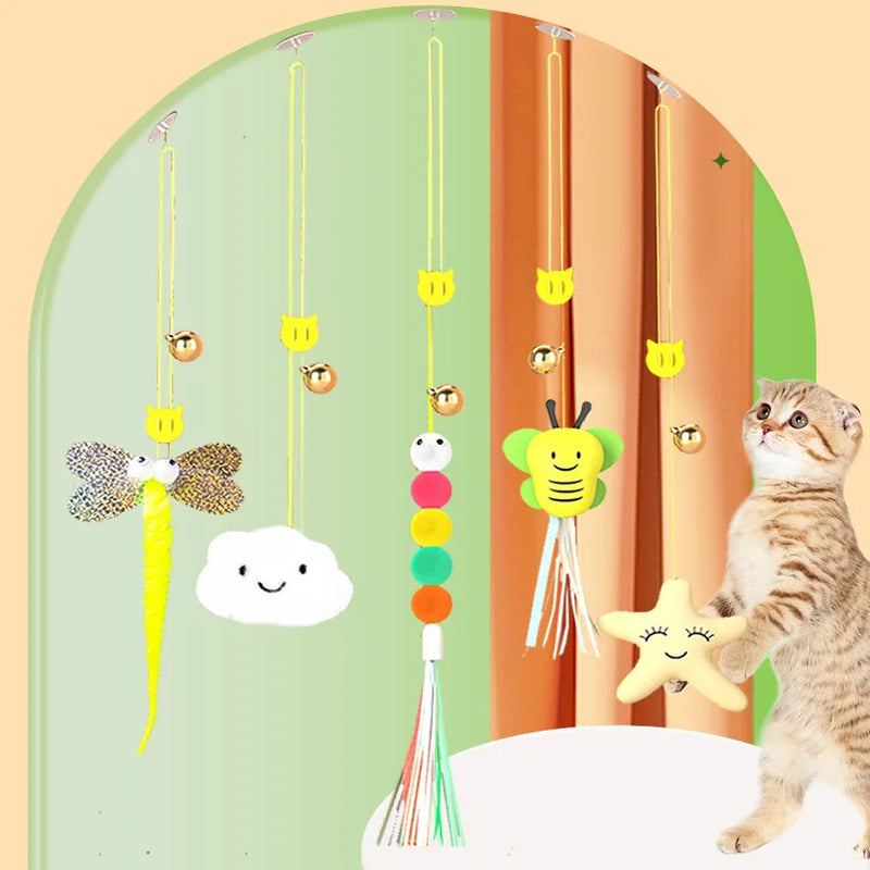 Brinquedo Interativo para Gatos –  Corda Elástica Suspensa