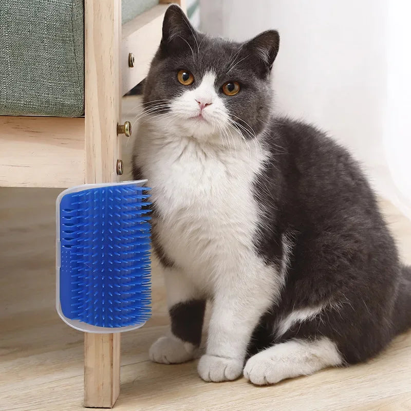 Escova Massageadora para Gatos com Catnip – Fixação na Parede