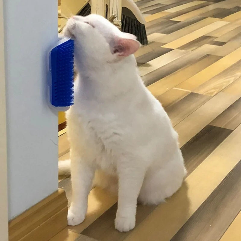 Escova Massageadora para Gatos com Catnip – Fixação na Parede
