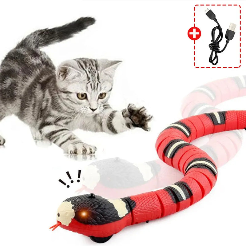 Cobra Elétrica Interativa para Gatos – Brinquedo Inteligente com Sensor e Movimento Realista