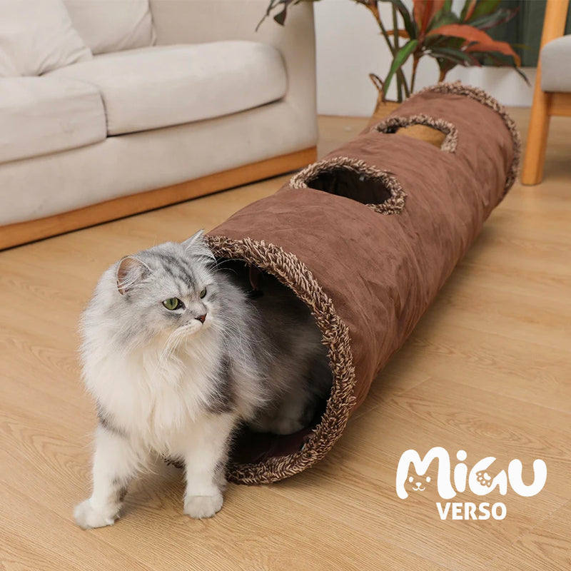 Túnel Interativo para Gatos – Dobrável e Resistente à Sujeira