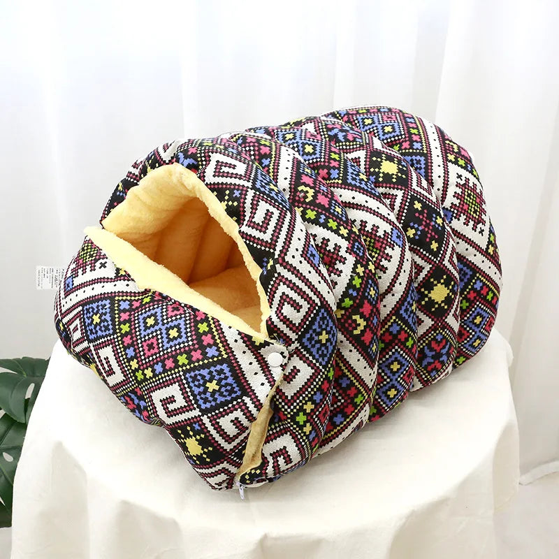 Cama de Inverno para Gatos – Ninho Encapado com Dupla Face e Lavável