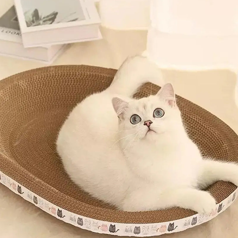 Arranhador Redondo de Papelão para Gatos – Ninho Bowl para Afiação de Garras e Descanso