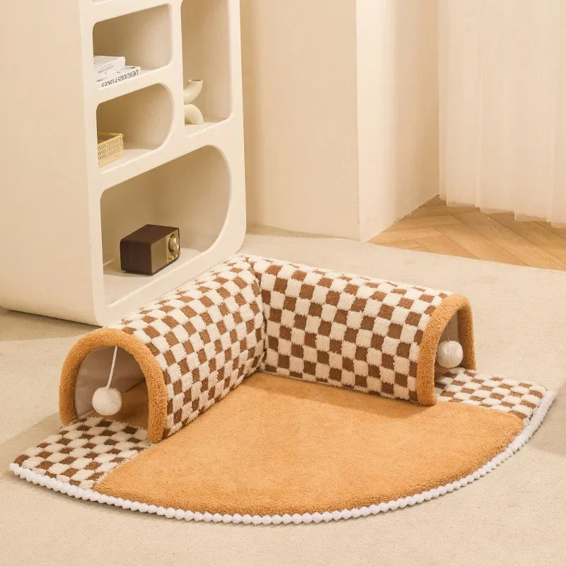 Cama e Túnel para Gatos - Casinha, Cesta e Brinquedo para Gatos
