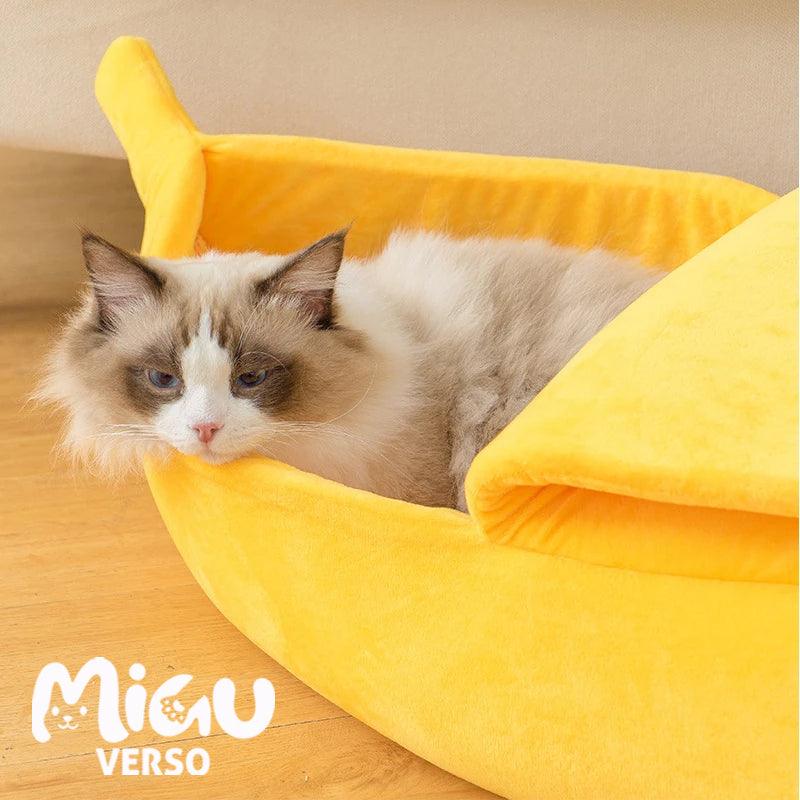 Cama de Banana para Gatos – Divertida, Aconchegante e Portátil 🍌🐱