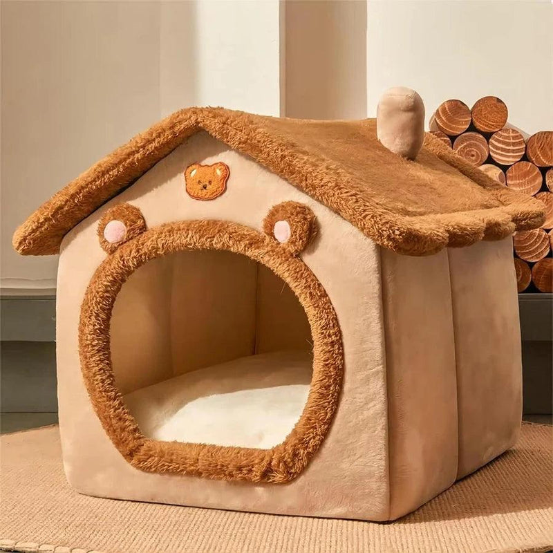 Casa Dobrável para Pets – Lavável, Removível e Confortável para Gatos e Cães de Pequeno Porte