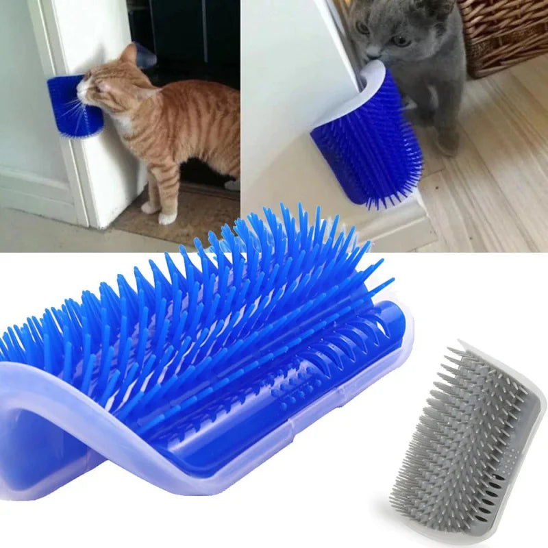 Escova Massageadora para Gatos com Catnip – Fixação na Parede