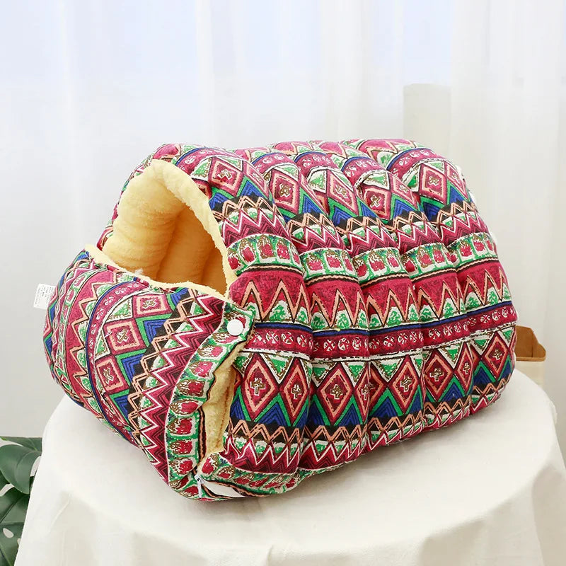 Cama de Inverno para Gatos – Ninho Encapado com Dupla Face e Lavável