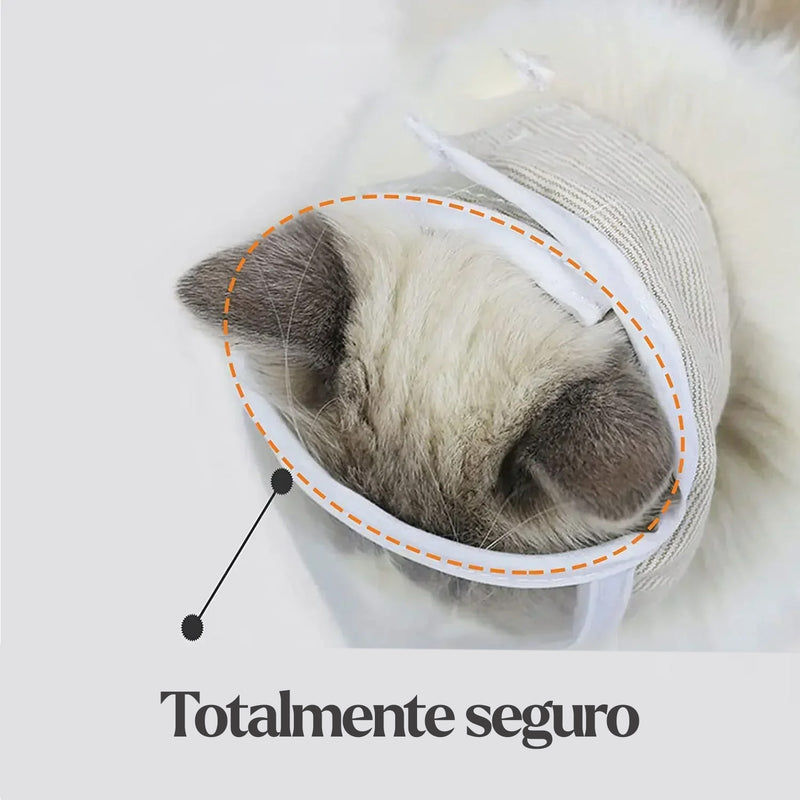 Focinheira Transparente Respirável para Gatos – Antimordida, Ajustável e Portátil