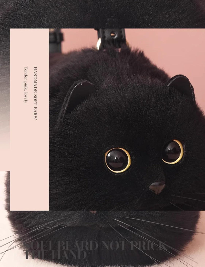 Bolsa de Ombro Feminina – Design Versátil com Pelúcia e Estampa de Gato 🐱