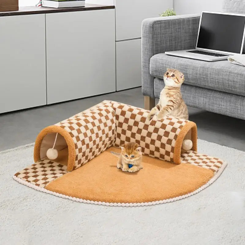 Cama e Túnel para Gatos - Casinha, Cesta e Brinquedo para Gatos