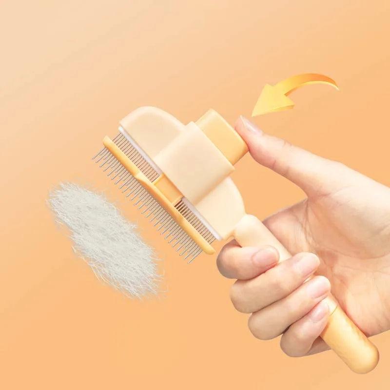 Pente Profissional para Gatos– Escova Removedora de Nós e Pelos, Autolimpante e Durável para Gatos