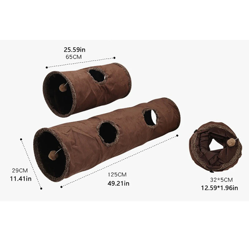 Túnel Interativo para Gatos – Dobrável e Resistente à Sujeira