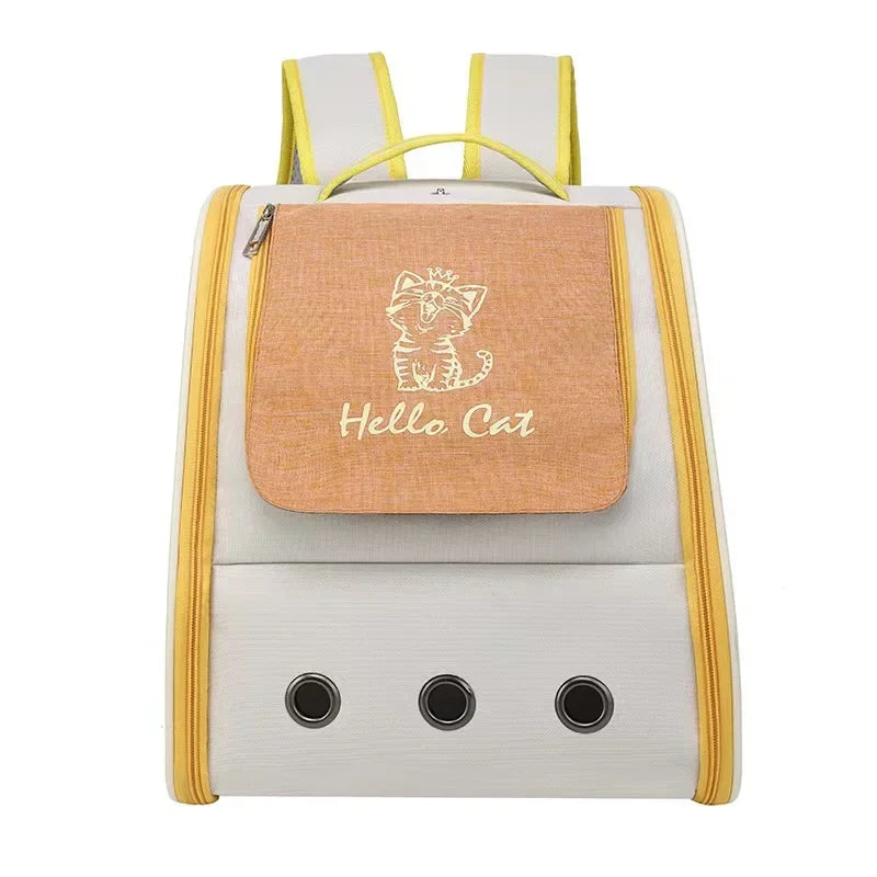 Mochila Transportadora para Gatos – Portátil, Respirável e com Cinto de Segurança