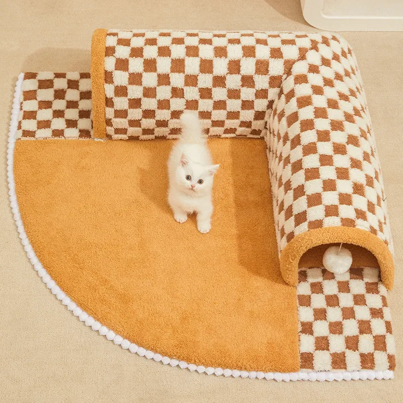 Cama e Túnel para Gatos - Casinha, Cesta e Brinquedo para Gatos