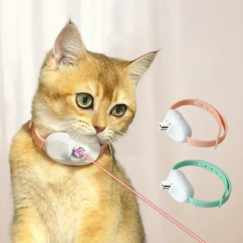 Coleira Inteligente com Laser para Gatos – Brinquedo Automático e Recarregável via USB