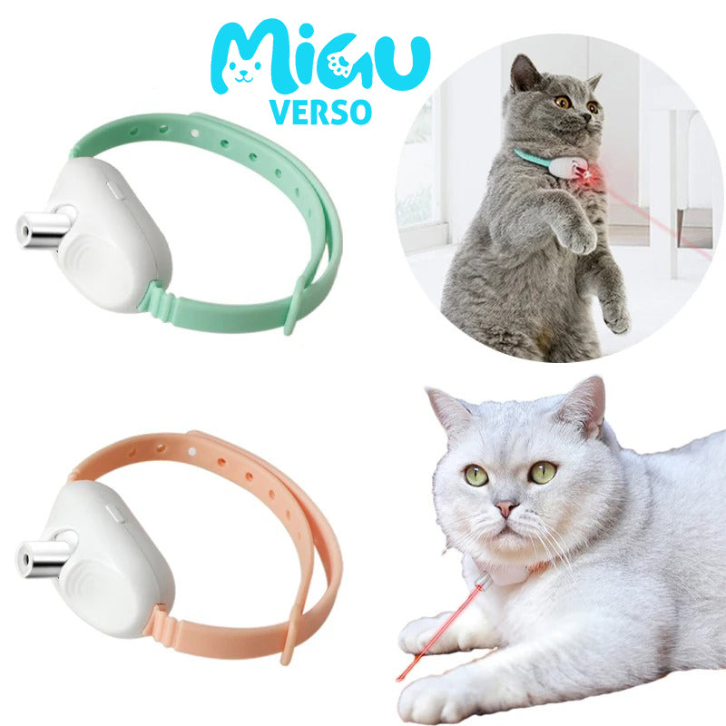 Coleira Inteligente com Laser para Gatos – Brinquedo Automático e Recarregável via USB